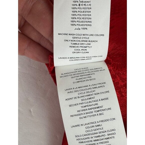 Michael Michael Kors NEW Crimson Red Blouse 2X Satin Off the Shoulder Snakeskin - Picture 9 of 10